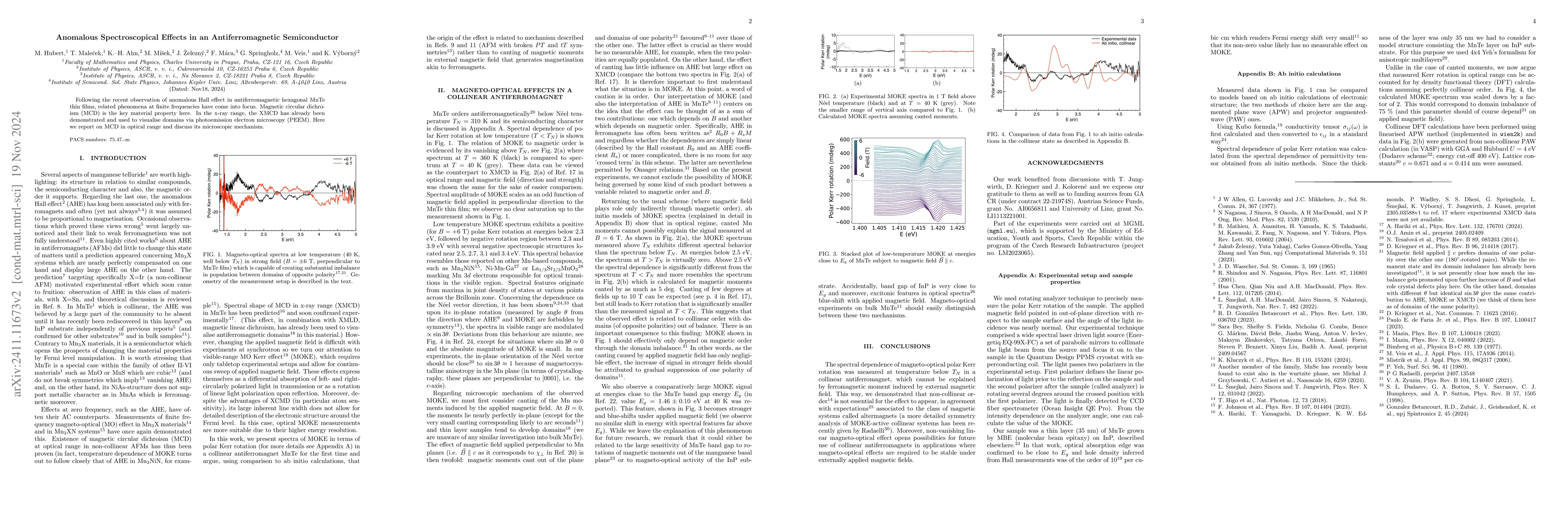 Thumbnail for Anomalous Spectroscopical Effects in an Antiferromagnetic Semiconductor