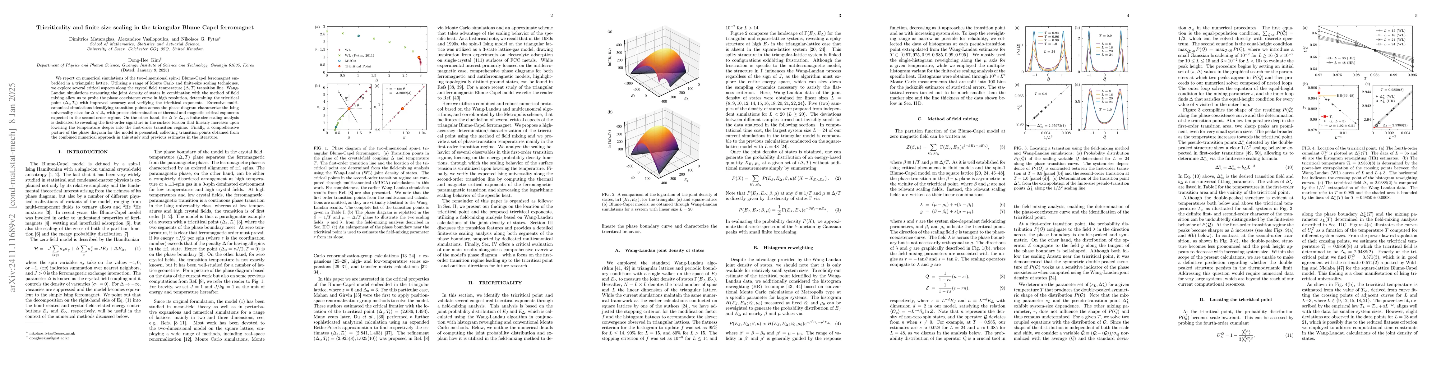Thumbnail for Tricriticality and finite-size scaling in the triangular Blume-Capel
  ferromagnet