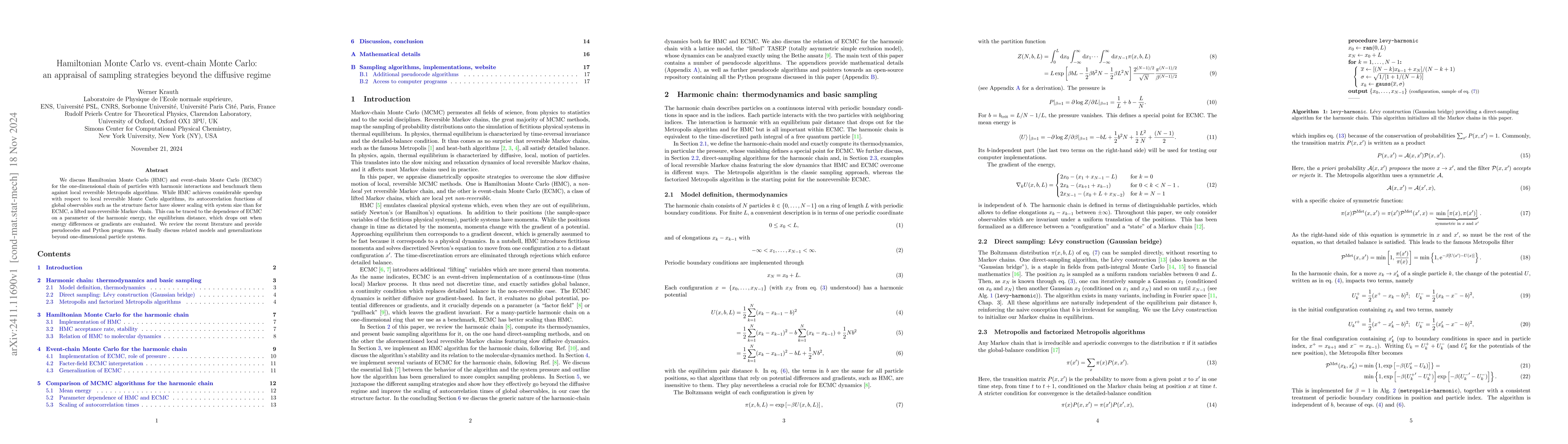 Thumbnail for Hamiltonian Monte Carlo vs. event-chain Monte Carlo: an appraisal of
  sampling strategies beyond the diffusive regime