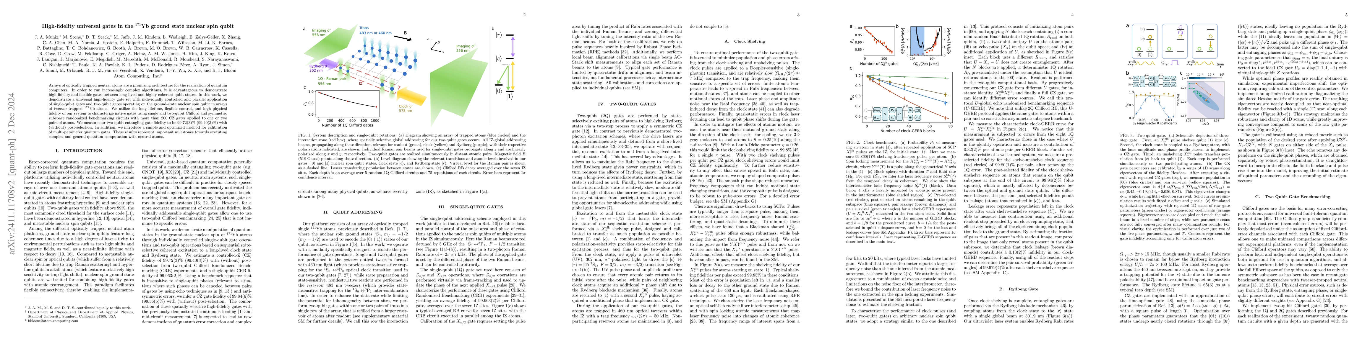 Thumbnail for High-fidelity universal gates in the $^{171}$Yb ground state nuclear
  spin qubit