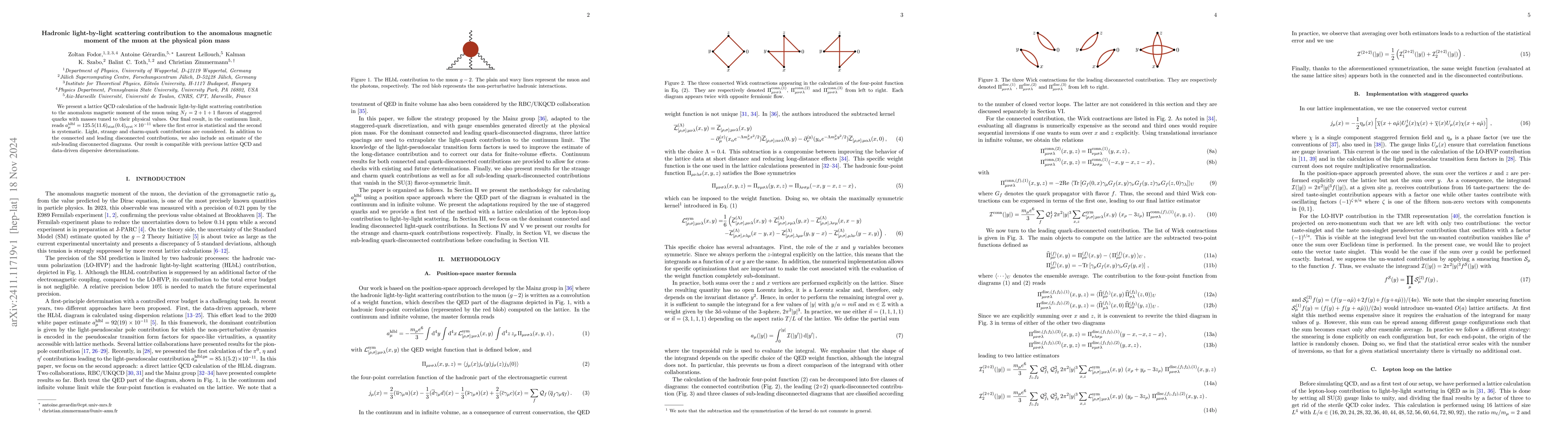 Thumbnail for Hadronic light-by-light scattering contribution to the anomalous
  magnetic moment of the muon at the physical pion mass