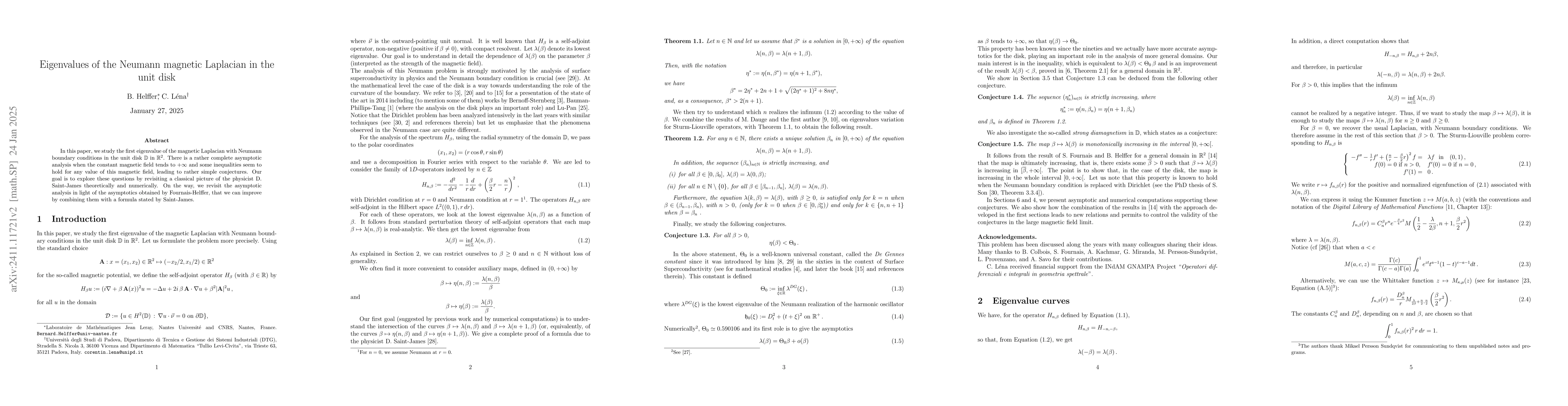 Thumbnail for Eigenvalues of the Neumann magnetic Laplacian in the unit disk