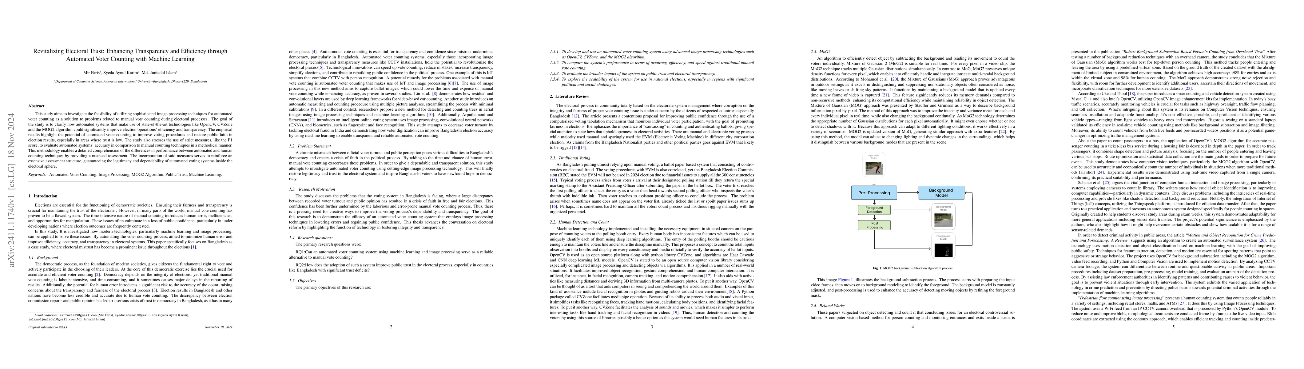 Thumbnail for Revitalizing Electoral Trust: Enhancing Transparency and Efficiency
  through Automated Voter Counting with Machine Learning