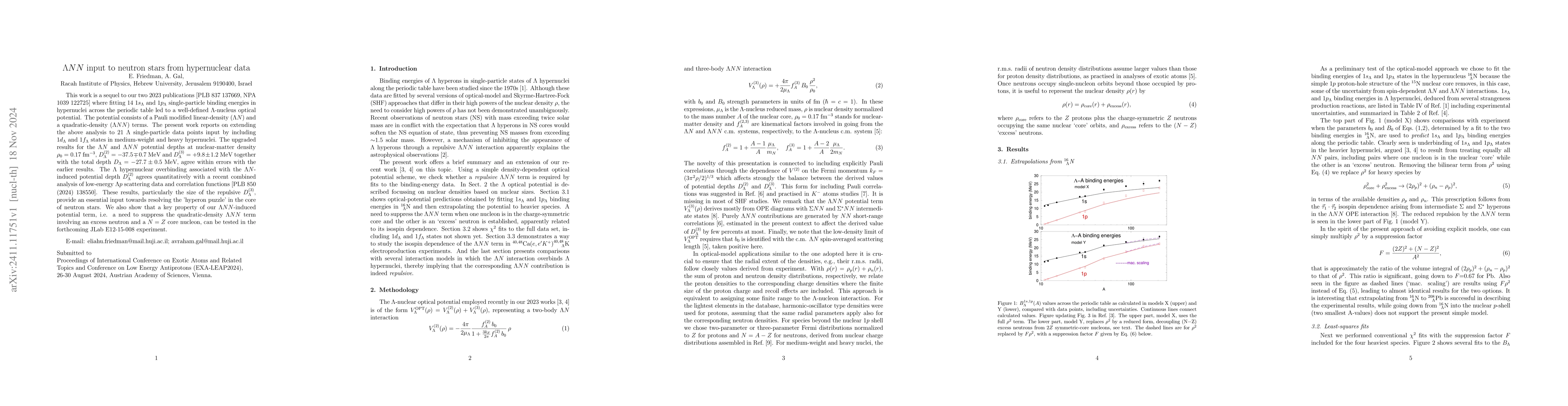 Thumbnail for $ΛNN$ input to neutron stars from hypernuclear data