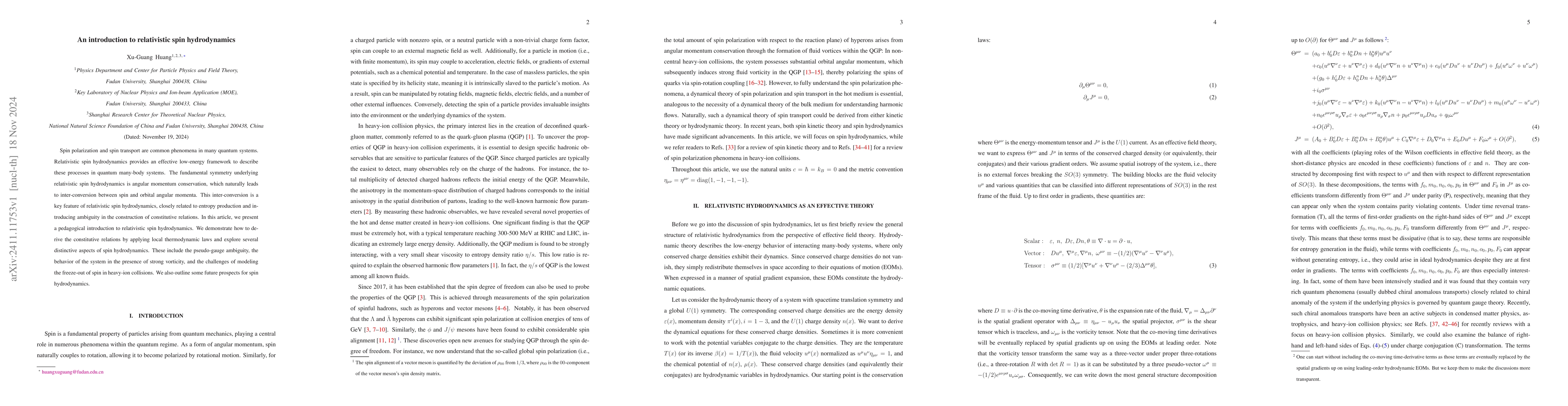 Thumbnail for An introduction to relativistic spin hydrodynamics