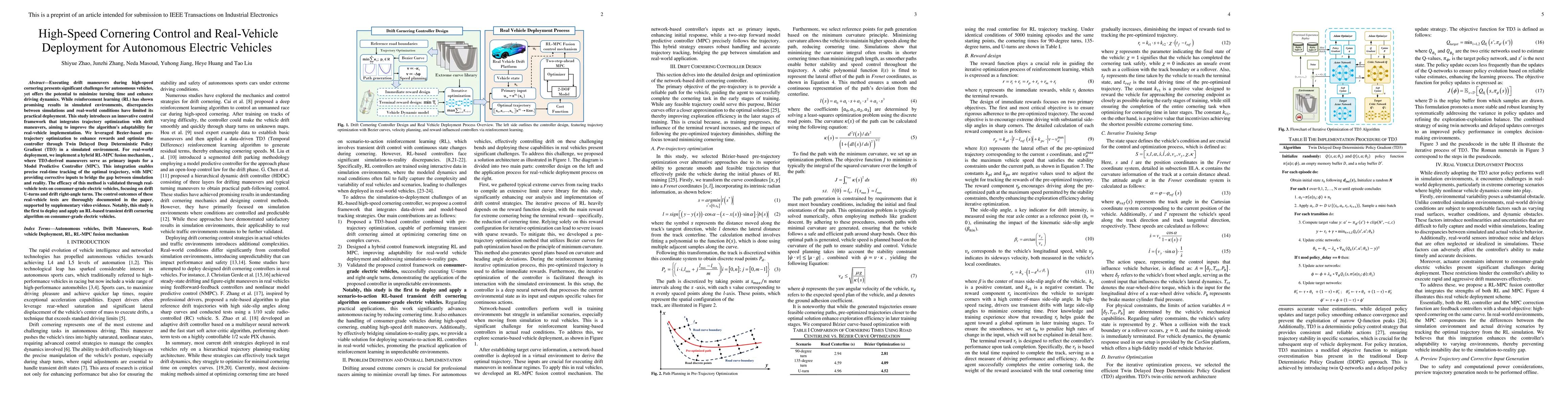 Thumbnail for High-Speed Cornering Control and Real-Vehicle Deployment for Autonomous
  Electric Vehicles