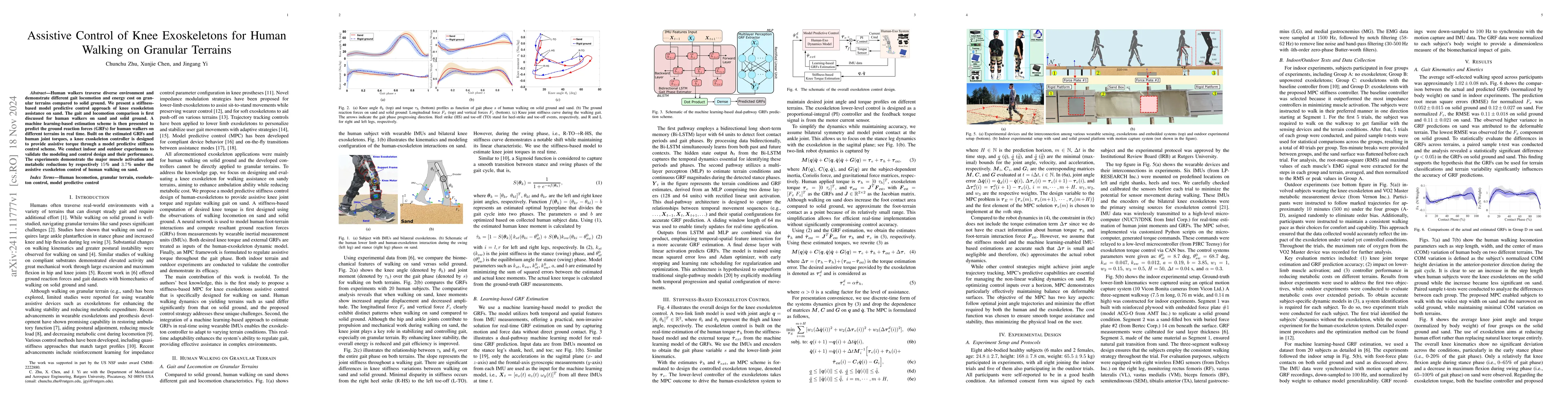 Thumbnail for Assistive Control of Knee Exoskeletons for Human Walking on Granular
  Terrains
