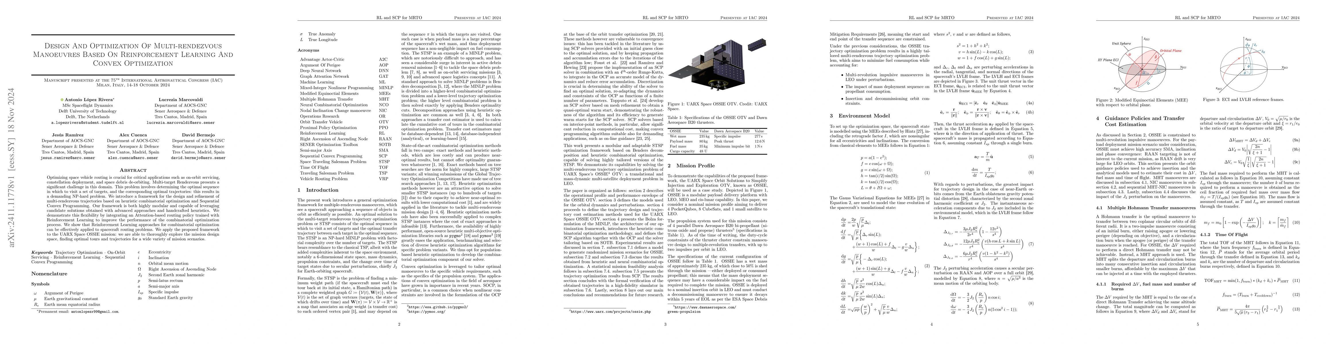 Thumbnail for Design And Optimization Of Multi-rendezvous Manoeuvres Based On
  Reinforcement Learning And Convex Optimization