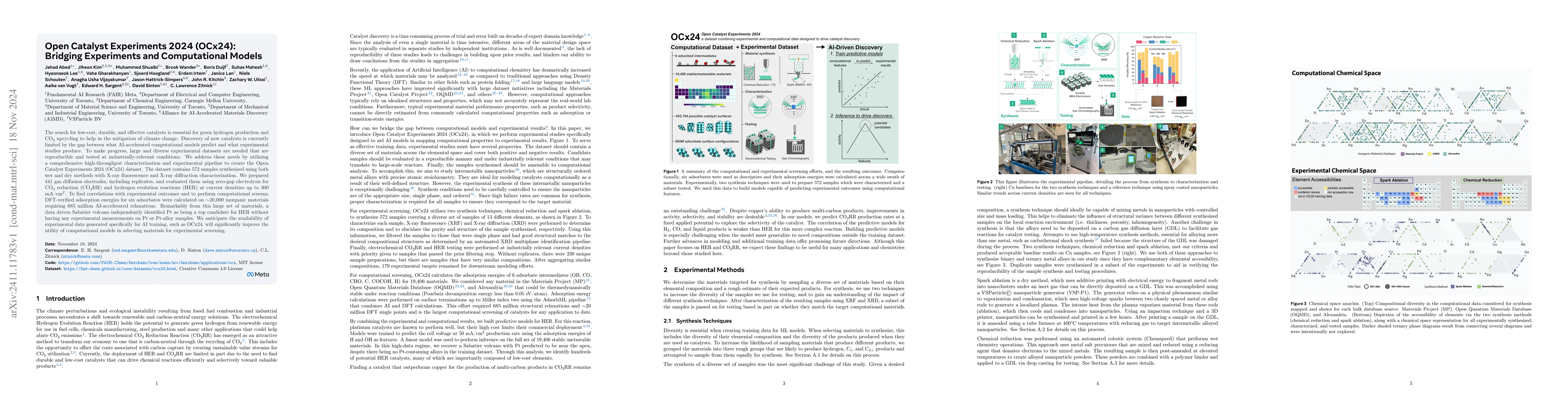 Thumbnail for Open Catalyst Experiments 2024 (OCx24): Bridging Experiments and
  Computational Models