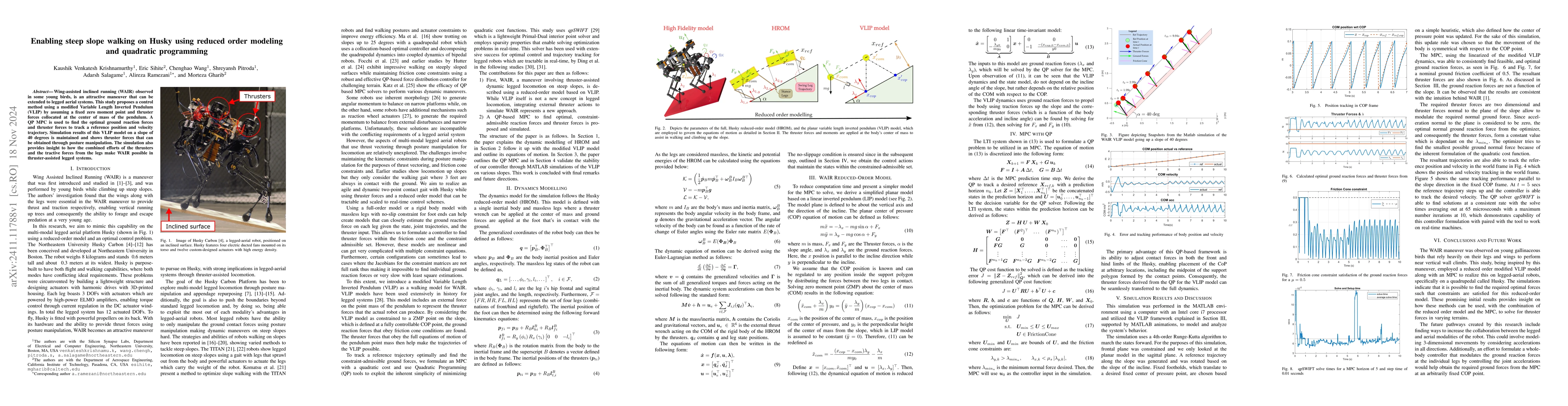 Thumbnail for Enabling steep slope walking on Husky using reduced order modeling and
  quadratic programming