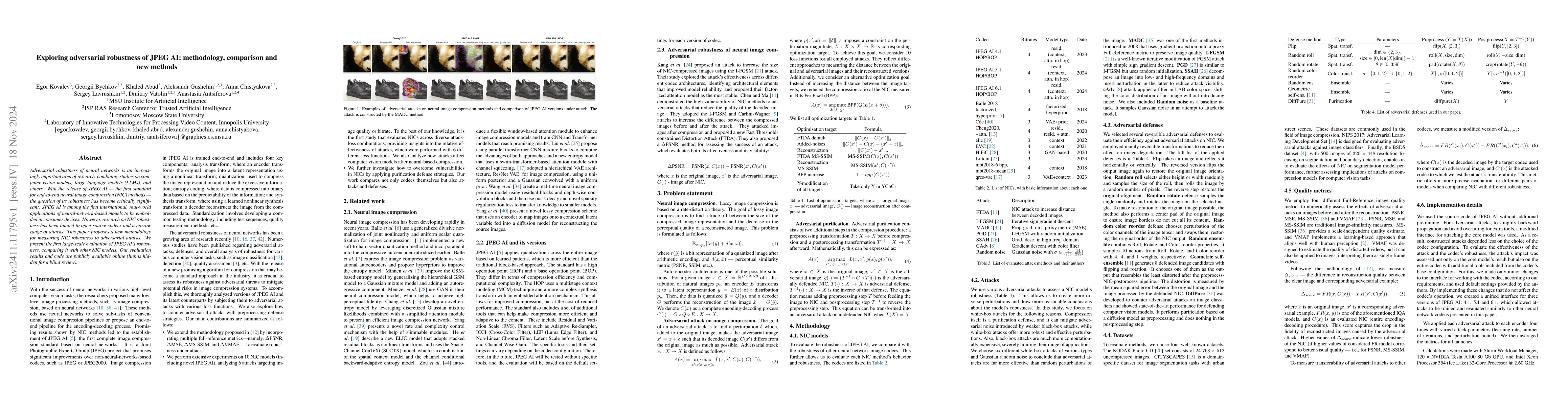 Thumbnail for Exploring adversarial robustness of JPEG AI: methodology, comparison and
  new methods
