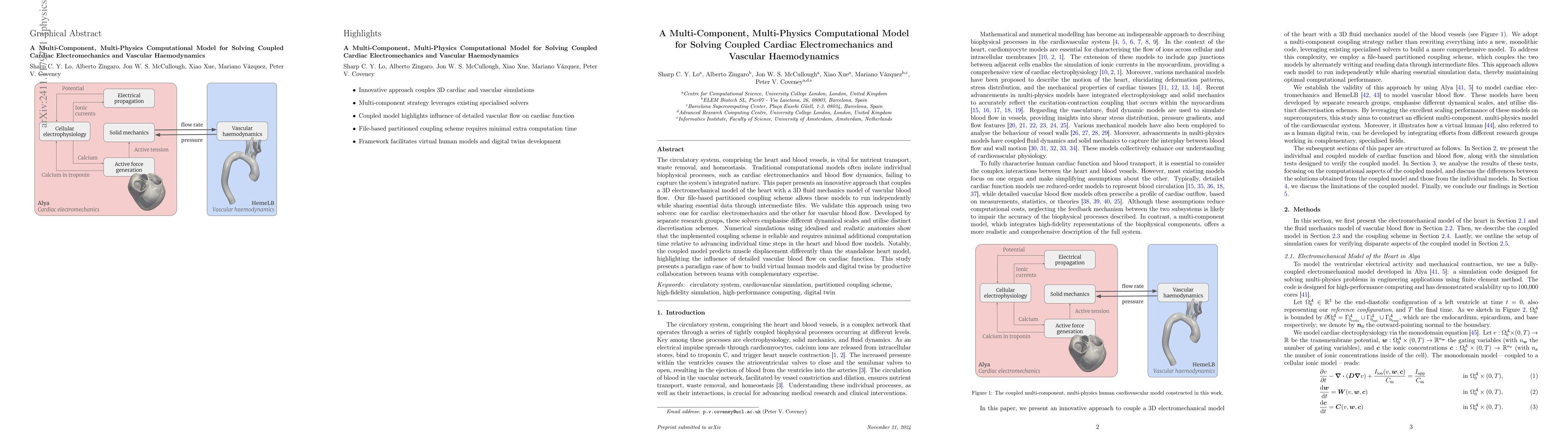 Thumbnail for A Multi-Component, Multi-Physics Computational Model for Solving Coupled
  Cardiac Electromechanics and Vascular Haemodynamics