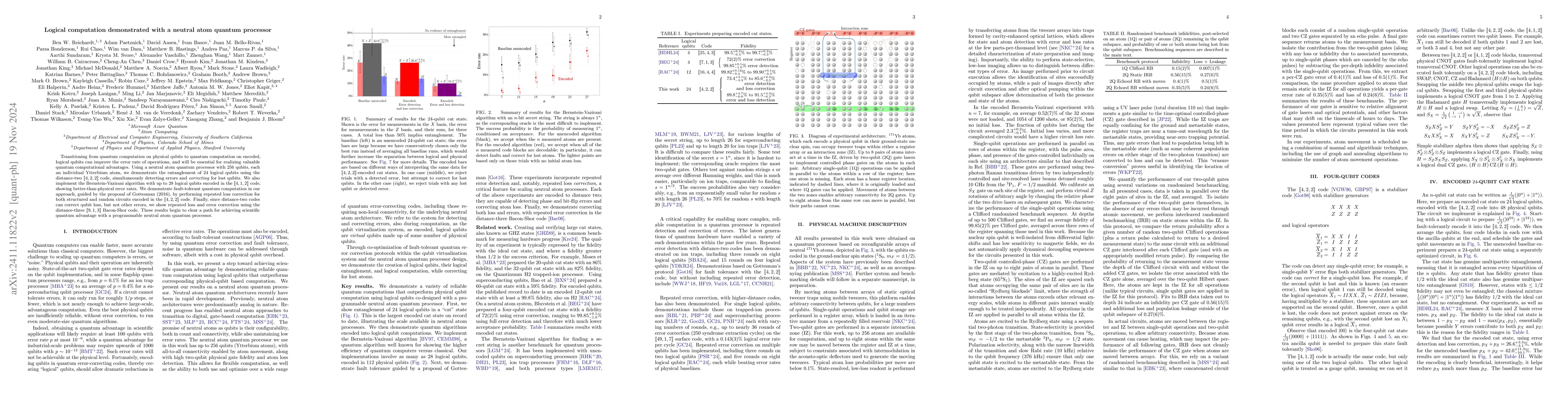 Thumbnail for Logical computation demonstrated with a neutral atom quantum processor