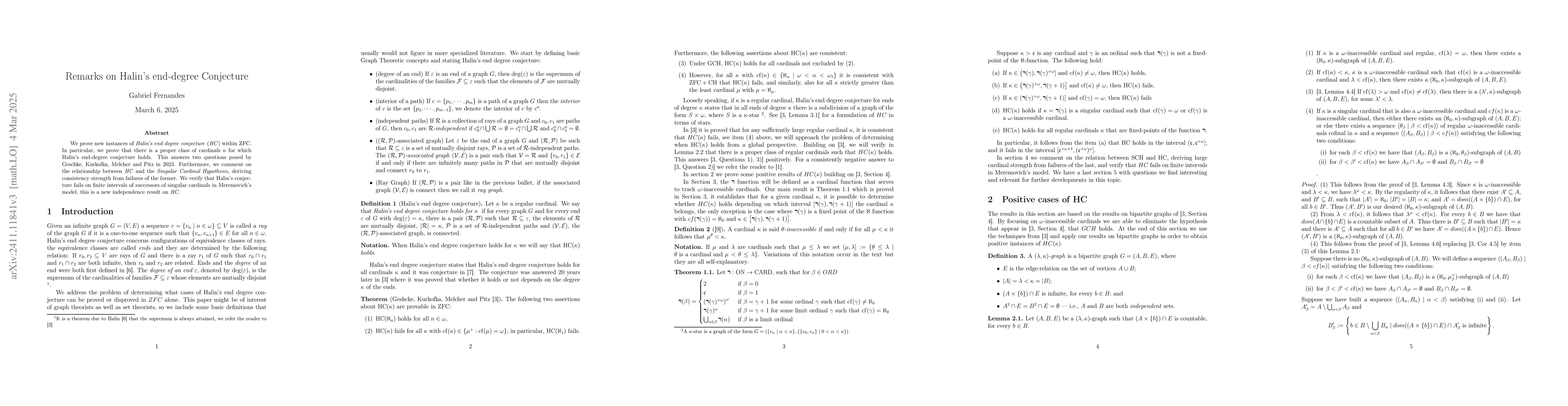 Thumbnail for On Halin's end-degree Conjecture and $ω$-strong cardinals