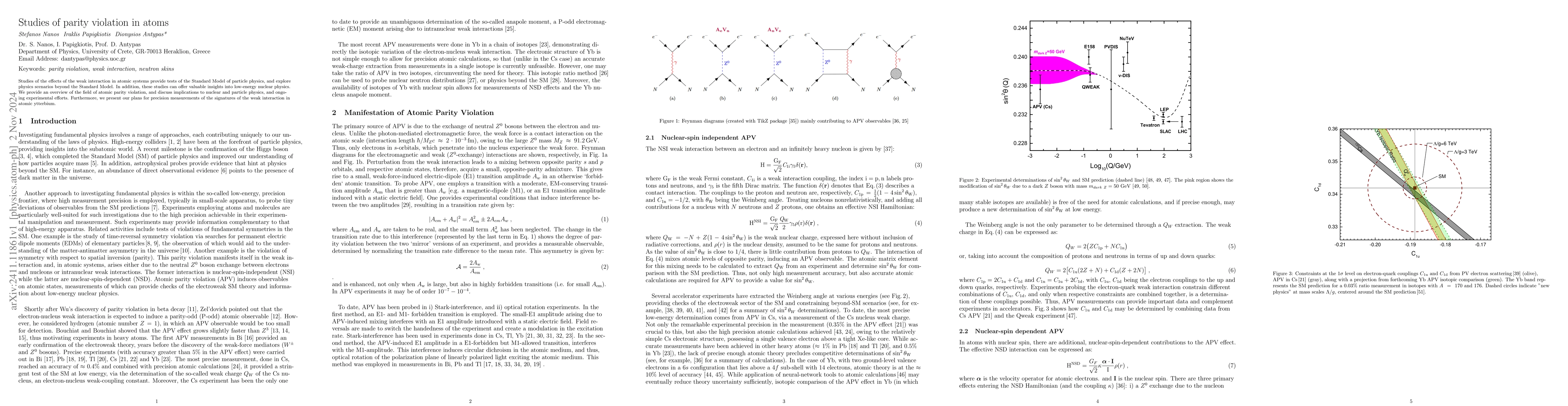 Thumbnail for Studies of parity violation in atoms