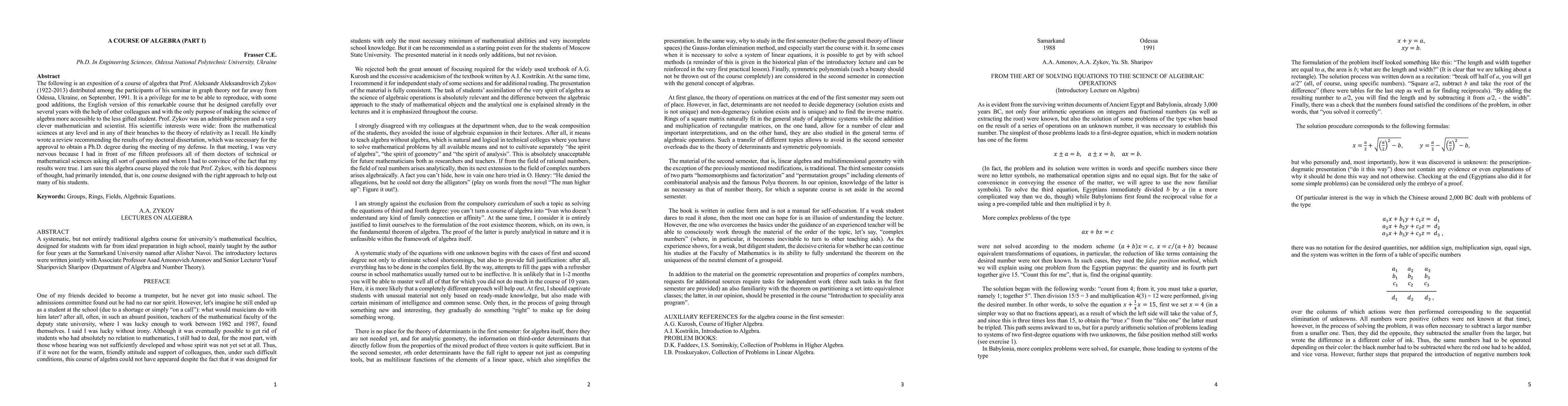 Thumbnail for A Course of Algebra (PART I)