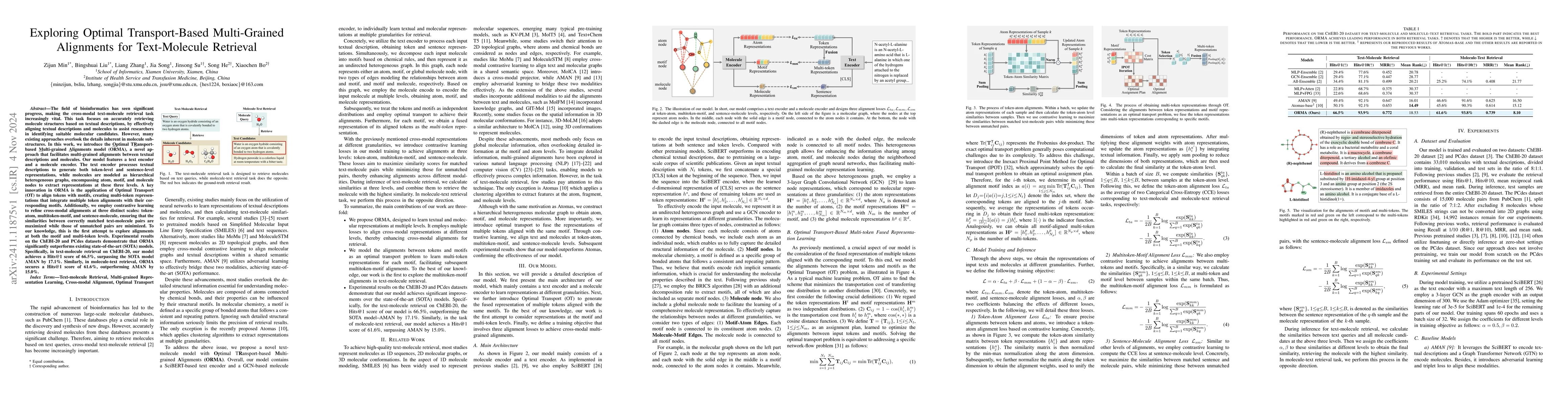 Thumbnail for Exploring Optimal Transport-Based Multi-Grained Alignments for
  Text-Molecule Retrieval