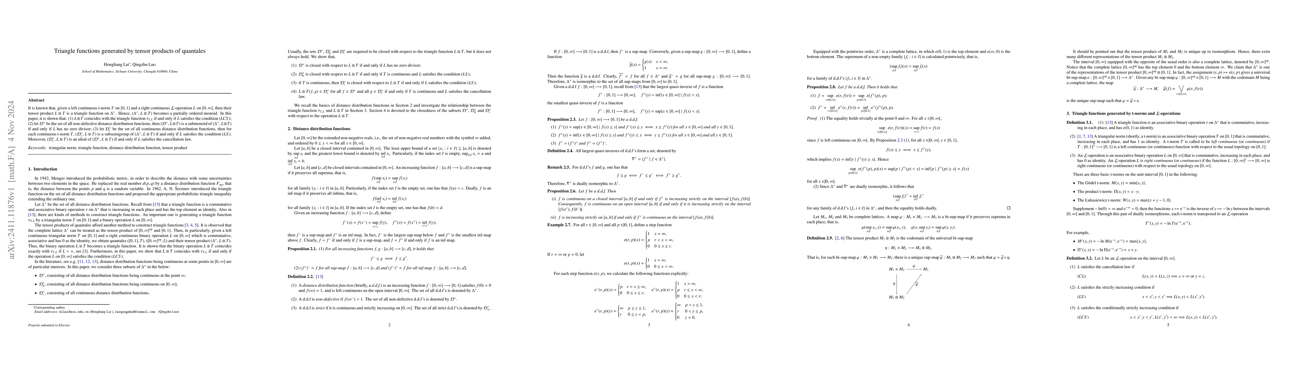 Thumbnail for Triangle functions generated by products of quantales