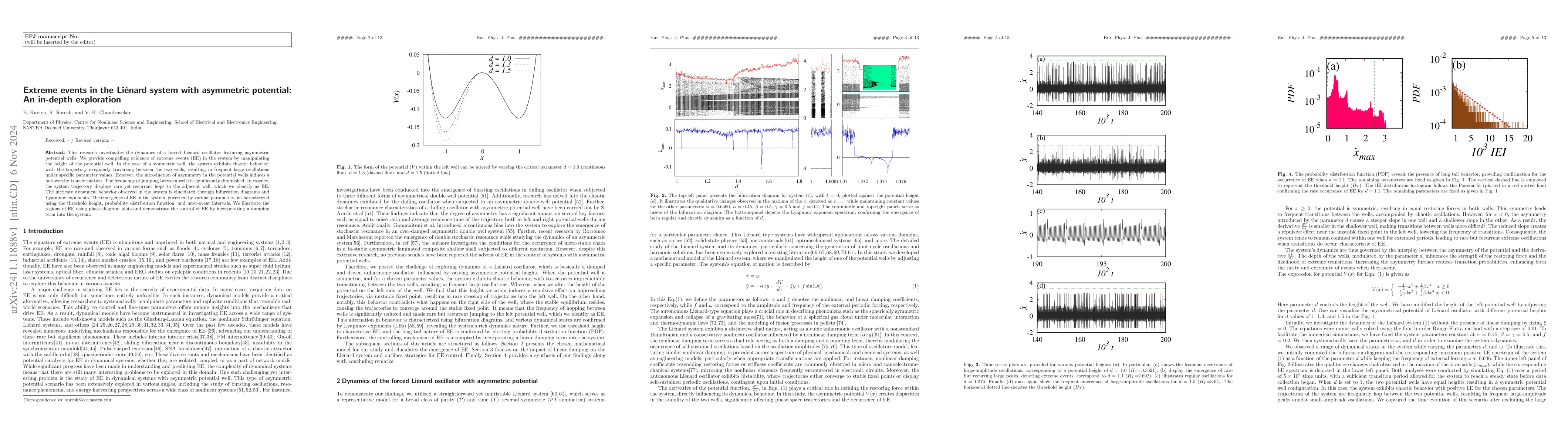 Thumbnail for Extreme events in the Lienard system with asymmetric potential: An
  in-depth exploration