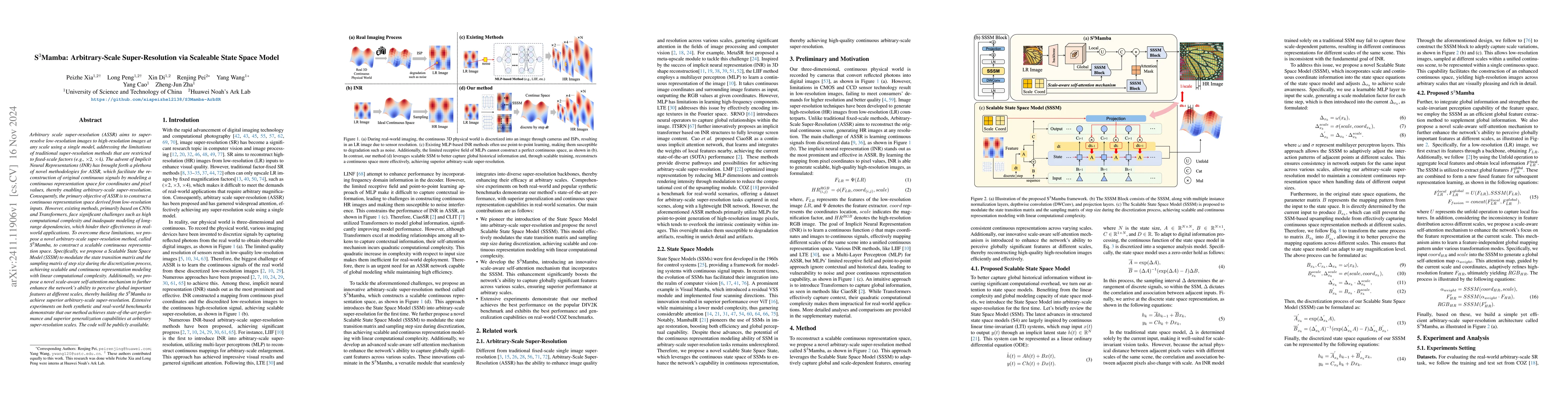 Thumbnail for $\text{S}^{3}$Mamba: Arbitrary-Scale Super-Resolution via Scaleable
  State Space Model