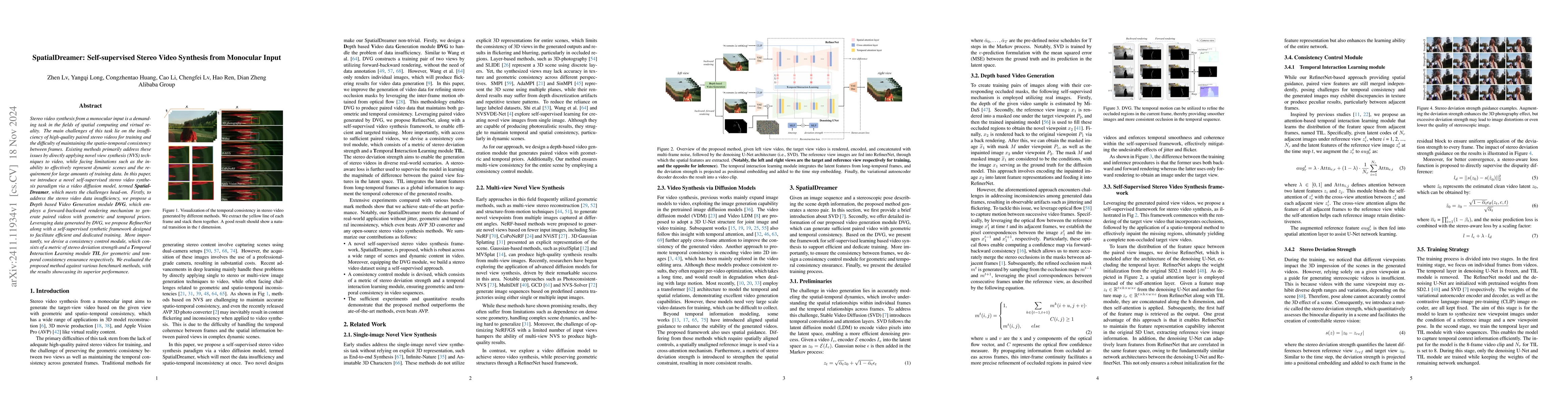 Thumbnail for SpatialDreamer: Self-supervised Stereo Video Synthesis from Monocular
  Input