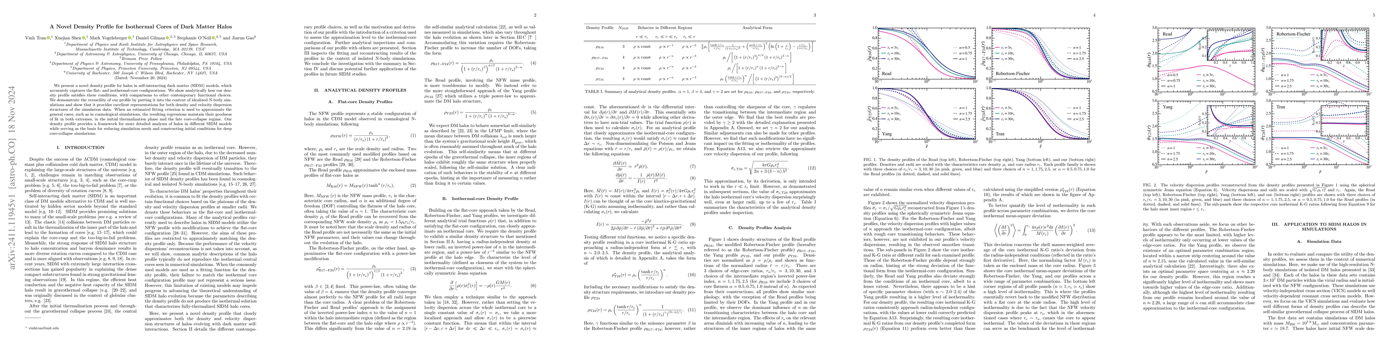 Thumbnail for A Novel Density Profile for Isothermal Cores of Dark Matter Halos