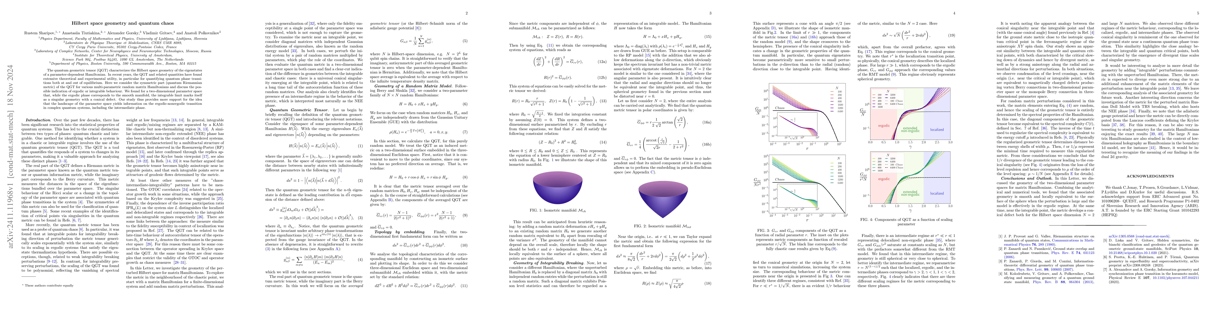 Thumbnail for Hilbert space geometry and quantum chaos