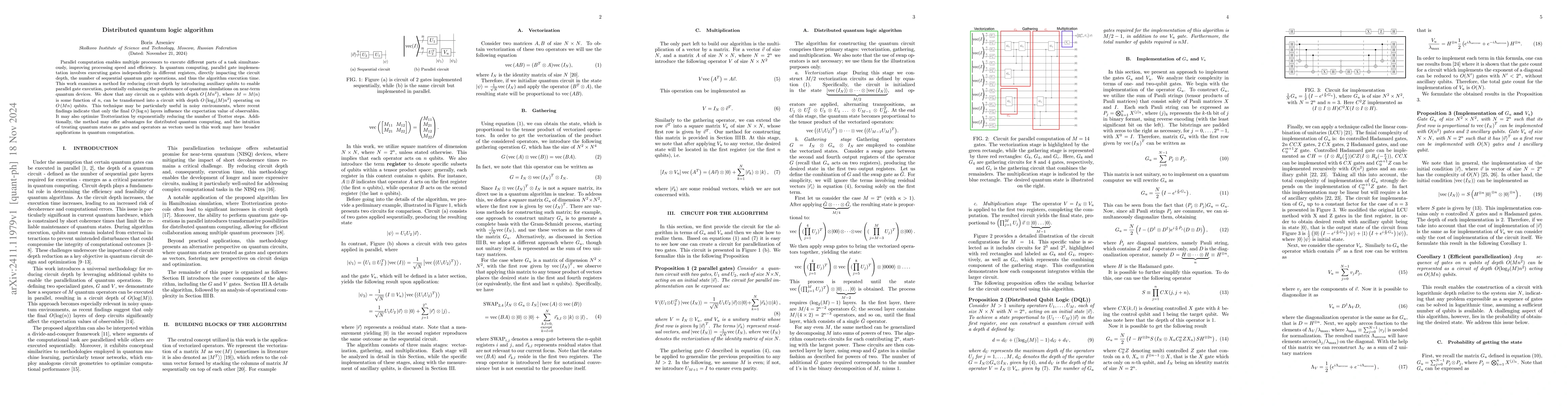 Thumbnail for Distributed quantum logic algorithm