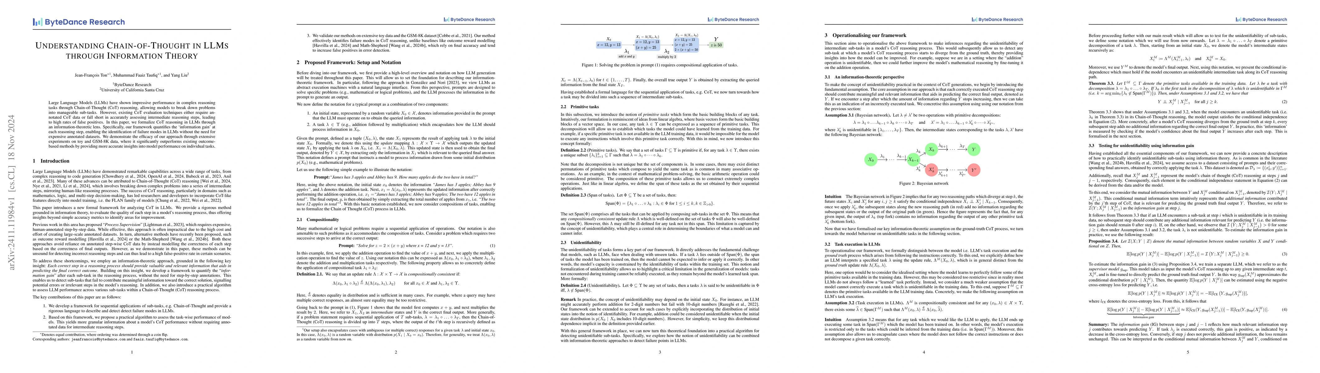 Thumbnail for Understanding Chain-of-Thought in LLMs through Information Theory