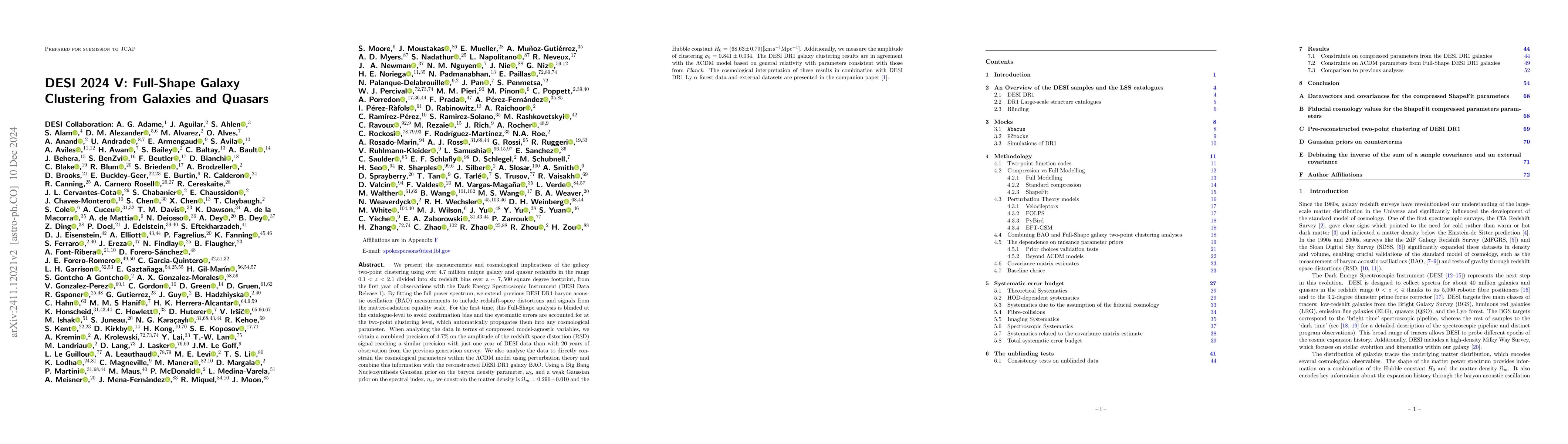 Thumbnail for DESI 2024 V: Full-Shape Galaxy Clustering from Galaxies and Quasars