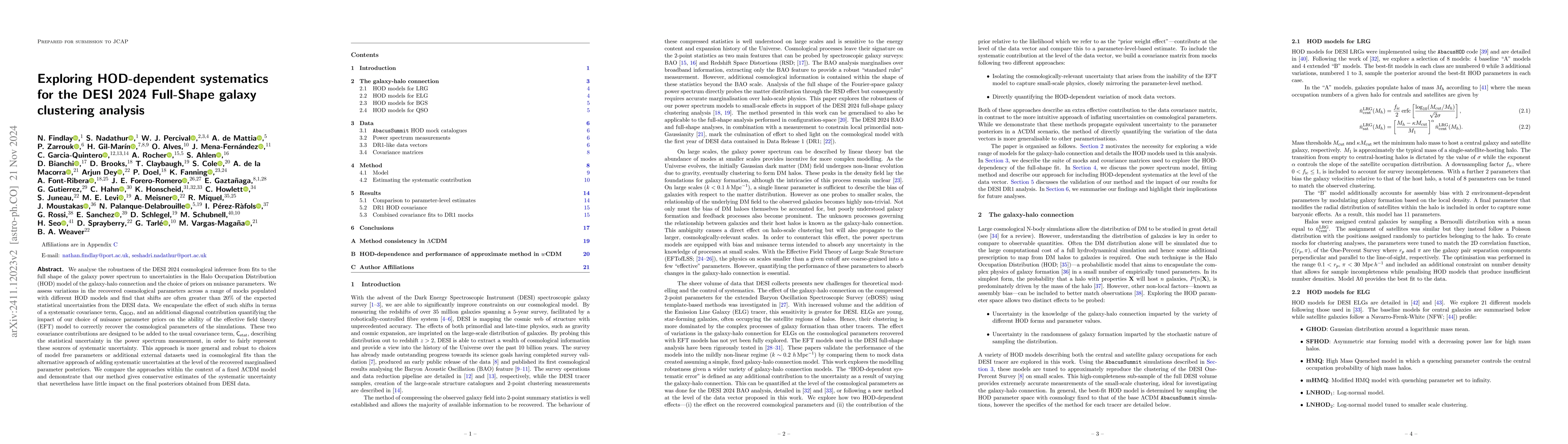 Thumbnail for Exploring HOD-dependent systematics for the DESI 2024 Full-Shape galaxy
  clustering analysis