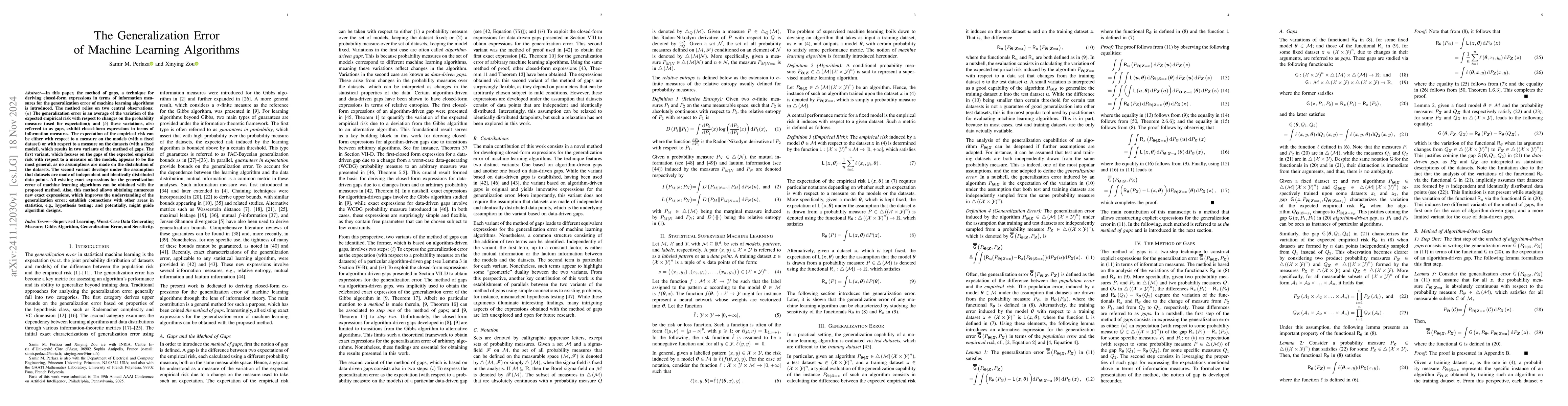 Thumbnail for The Generalization Error of Machine Learning Algorithms