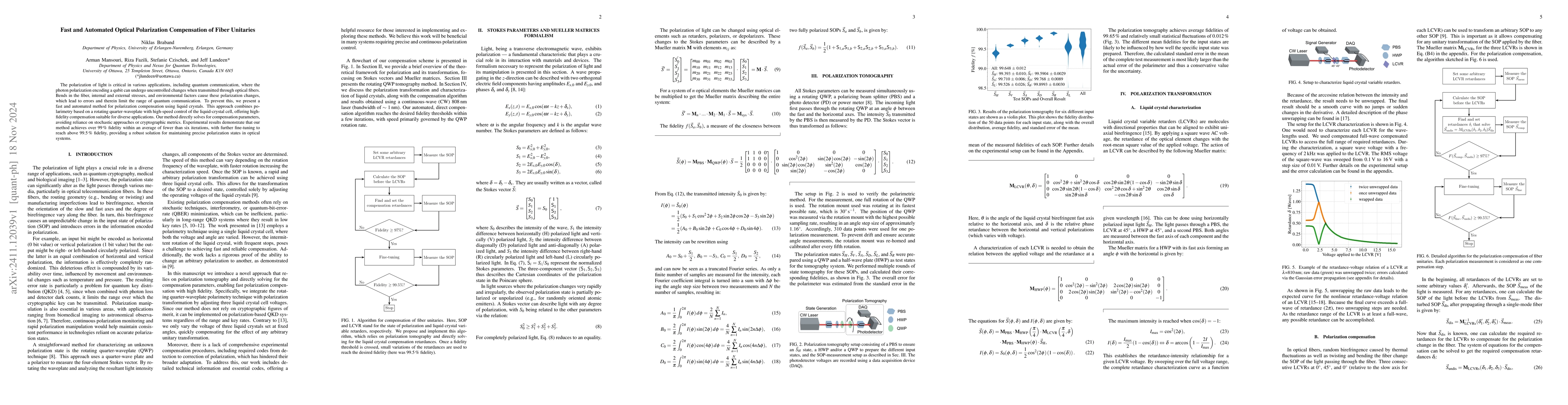 Thumbnail for Fast and Automated Optical Polarization Compensation of Fiber Unitaries