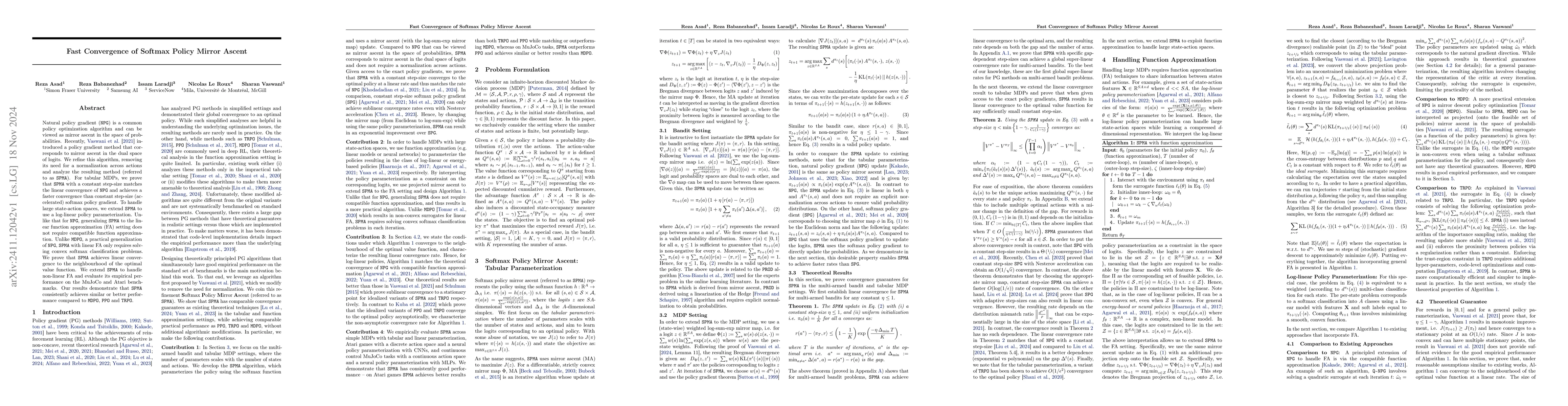 Thumbnail for Fast Convergence of Softmax Policy Mirror Ascent