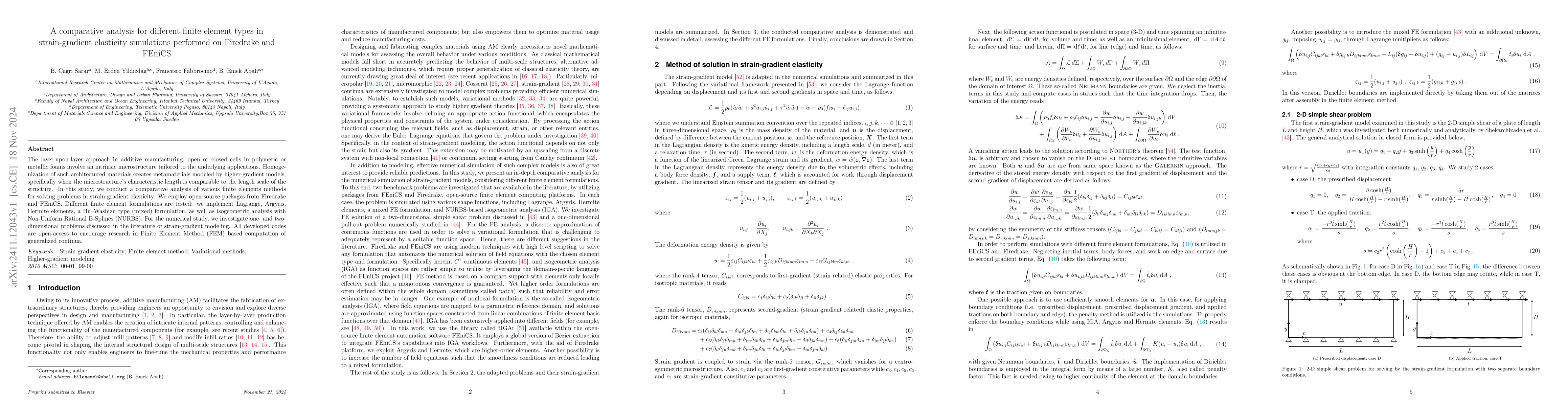 Thumbnail for A comparative analysis for different finite element types in
  strain-gradient elasticity simulations performed on Firedrake and FEniCS