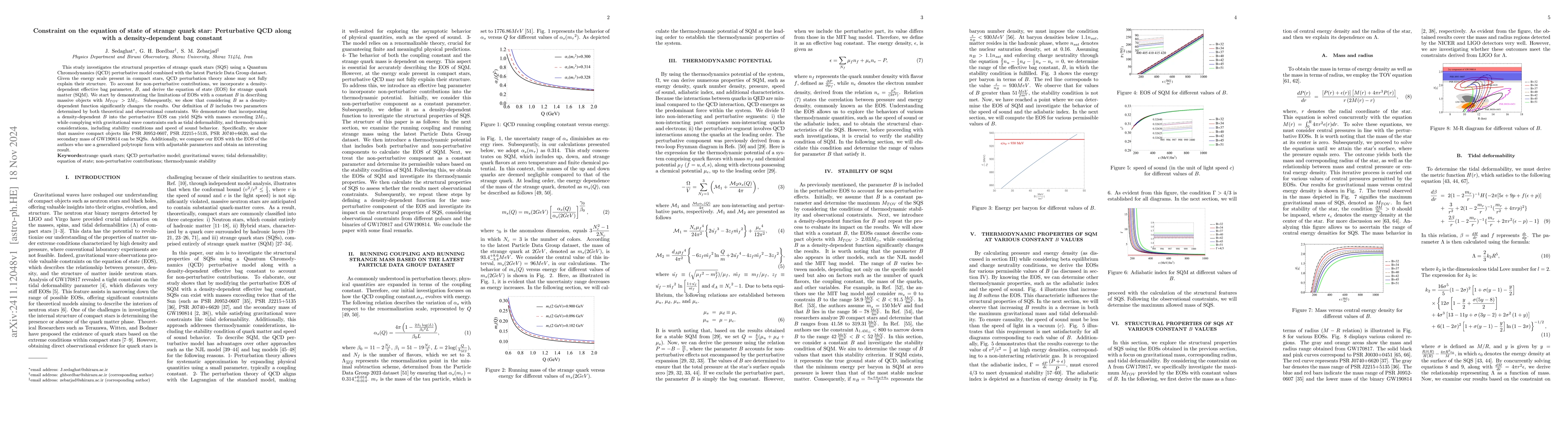 Thumbnail for Constraint on the equation of state of strange quark star: Perturbative
  QCD along with a density-dependent bag constant
