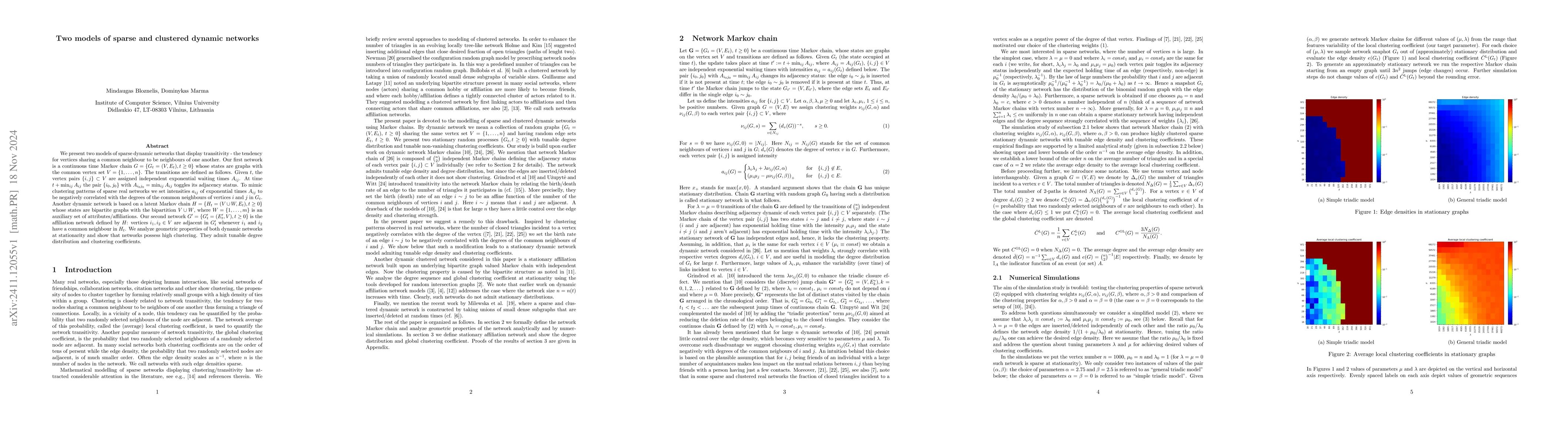 Thumbnail for Two models of sparse and clustered dynamic networks
