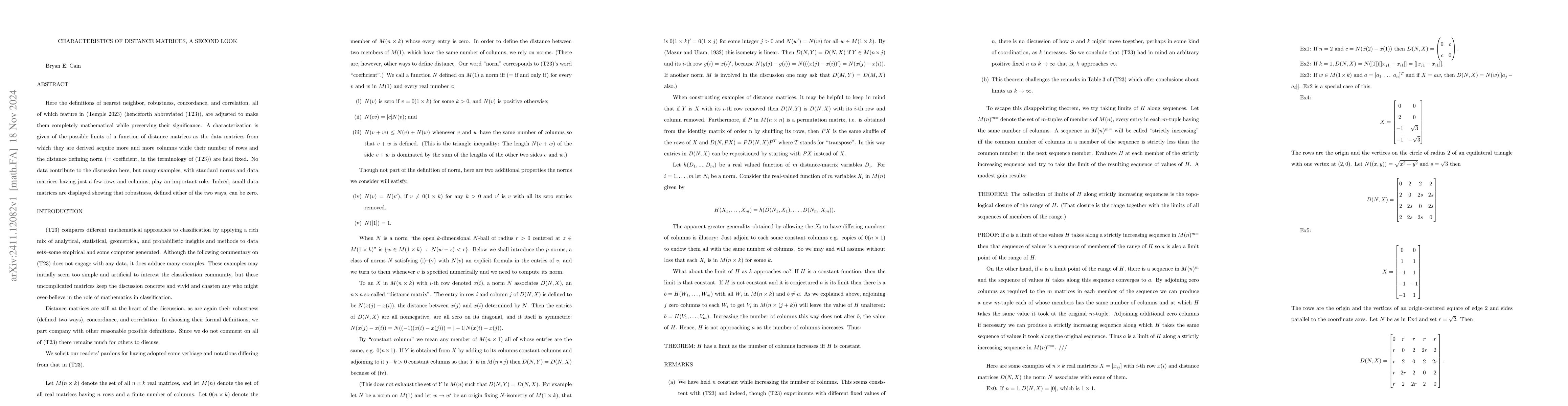 Thumbnail for Characteristics of Distance Matrices, the Second Look