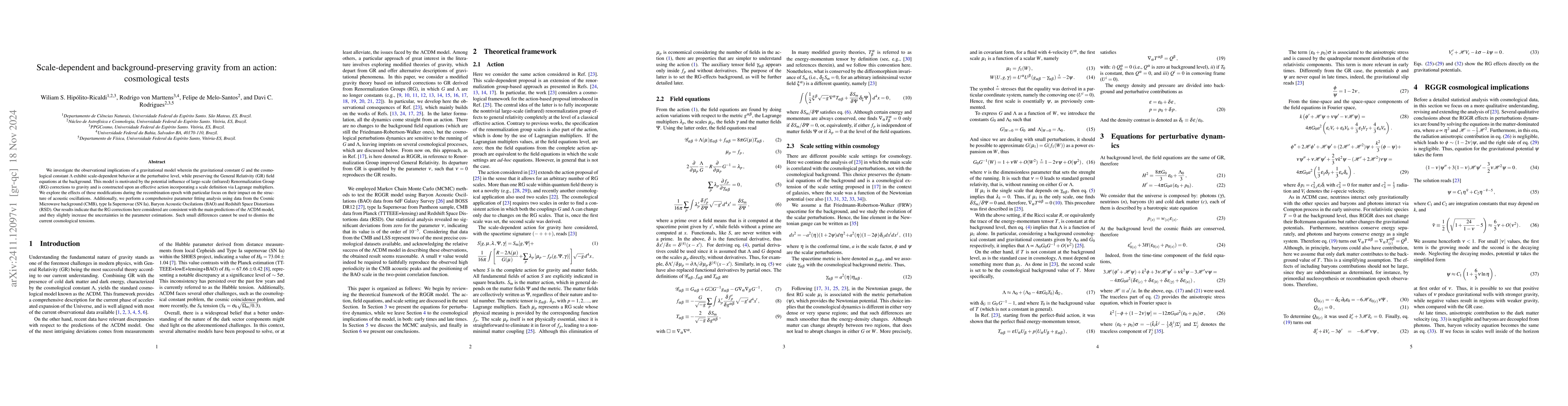 Thumbnail for Scale-dependent and background-preserving gravity from an action:
  cosmological tests