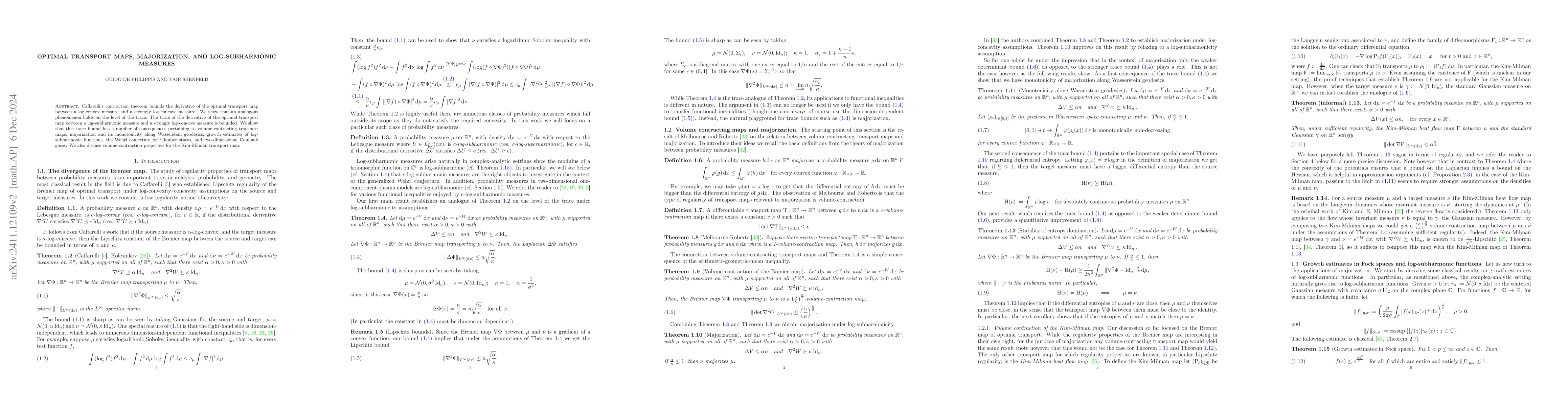 Thumbnail for Optimal transport maps, majorization, and log-subharmonic measures
