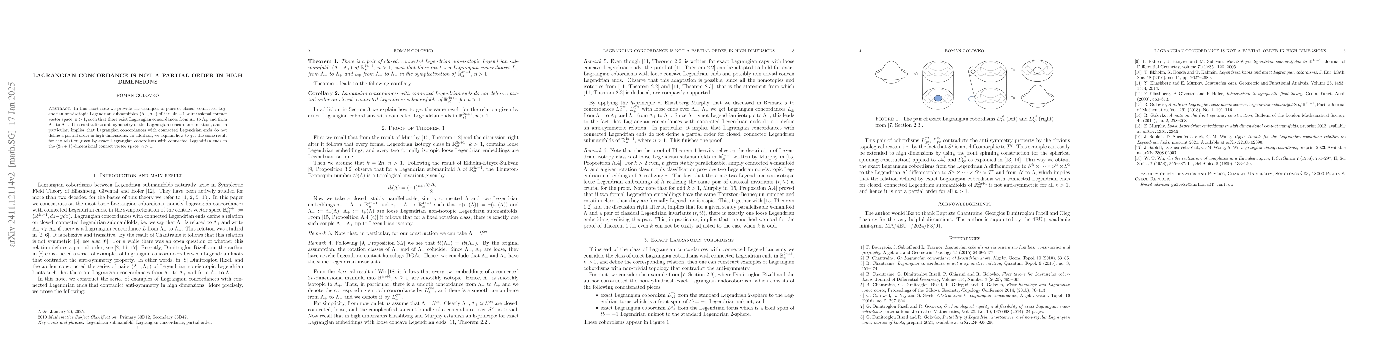 Thumbnail for Lagrangian concordance is not a partial order in high dimensions