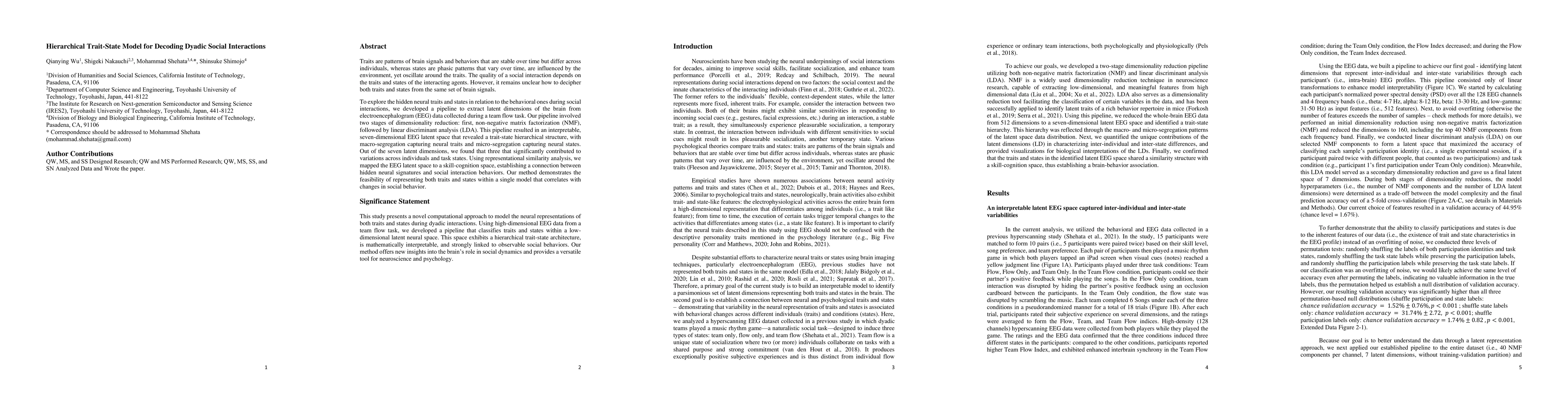 Thumbnail for Hierarchical Trait-State Model for Decoding Dyadic Social Interactions