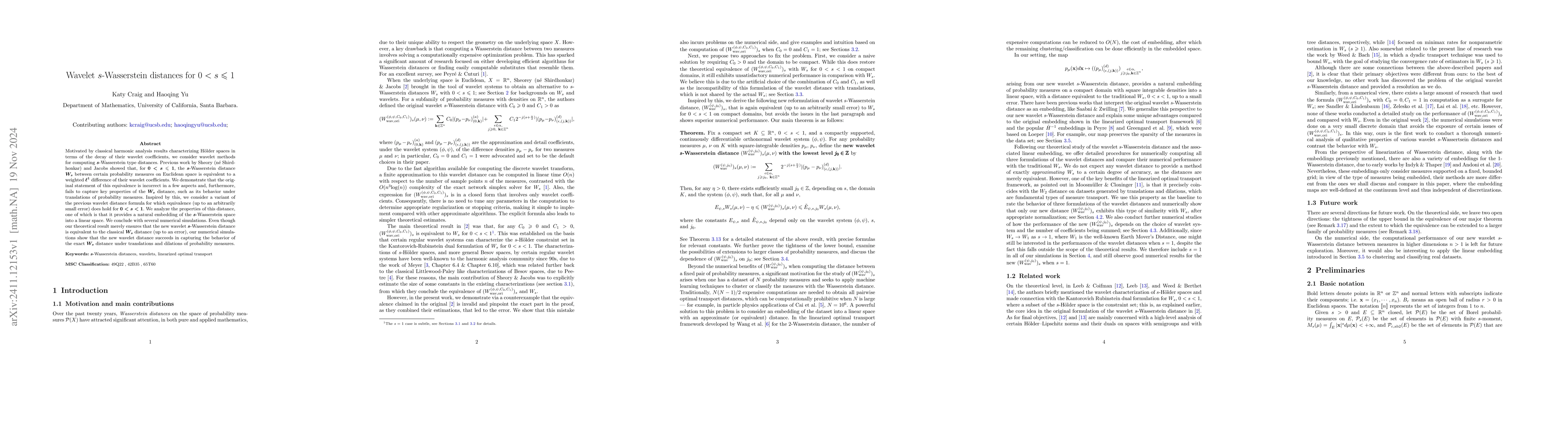 Thumbnail for Wavelet s-Wasserstein distances for 0 < s <= 1