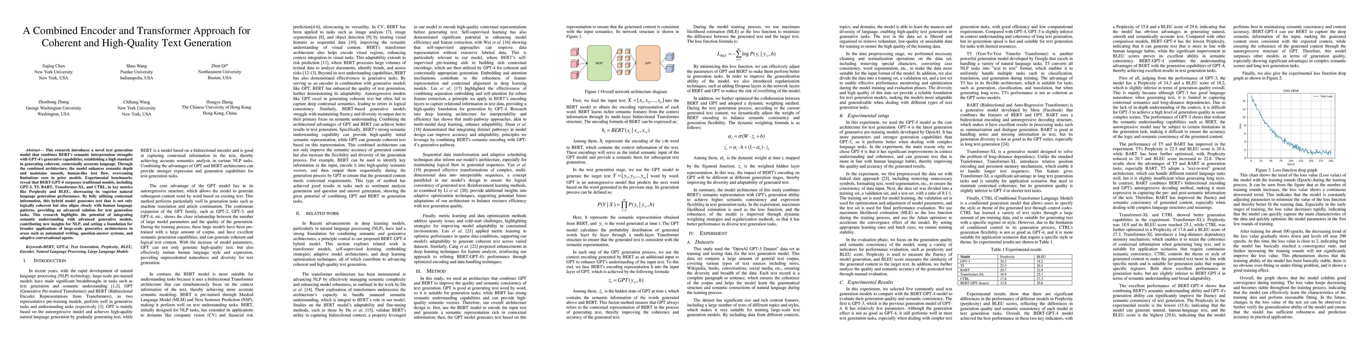 Thumbnail for A Combined Encoder and Transformer Approach for Coherent and
  High-Quality Text Generation