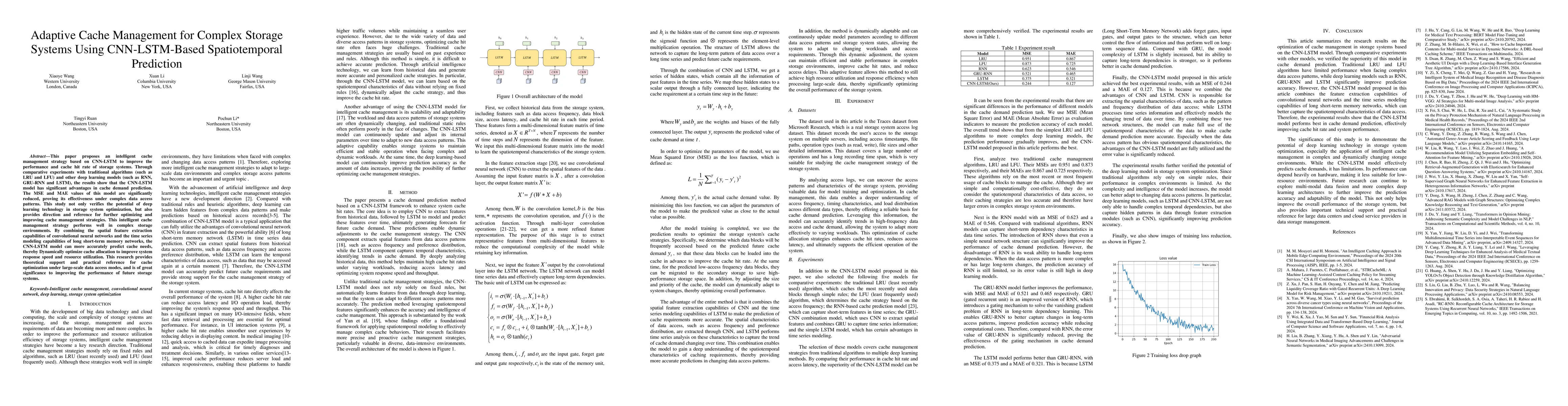 Thumbnail for Adaptive Cache Management for Complex Storage Systems Using
  CNN-LSTM-Based Spatiotemporal Prediction