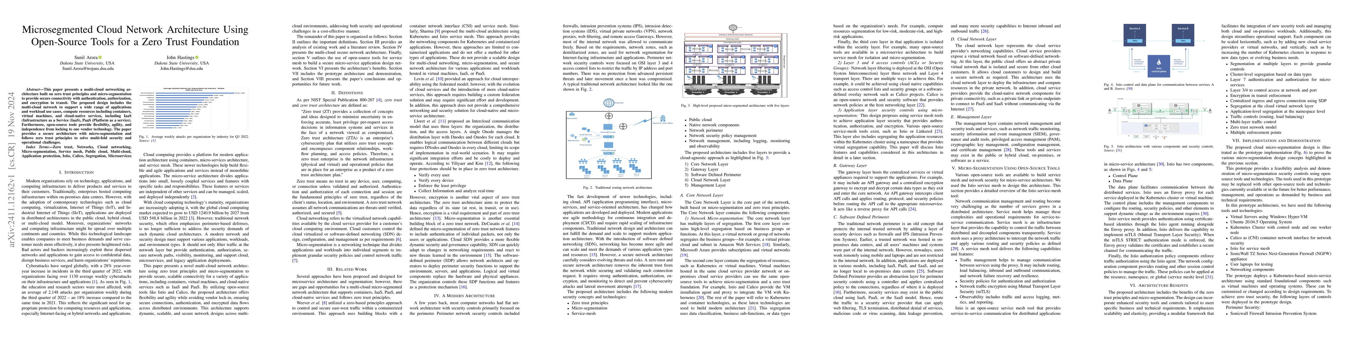 Thumbnail for Microsegmented Cloud Network Architecture Using Open-Source Tools for a
  Zero Trust Foundation