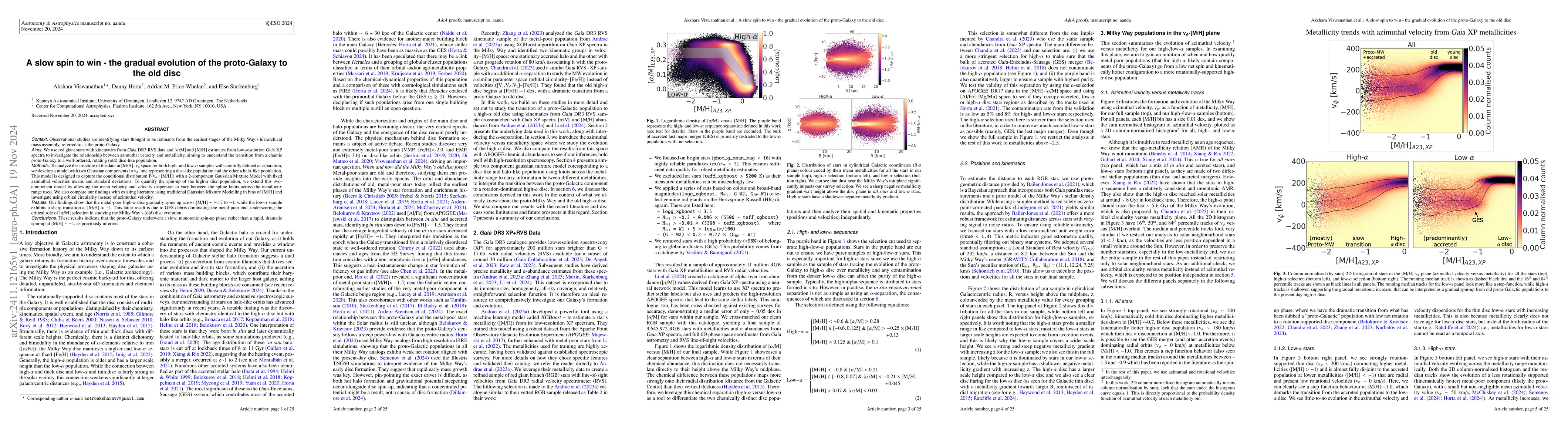 Thumbnail for A slow spin to win -- the gradual evolution of the proto-Galaxy to the
  old disc