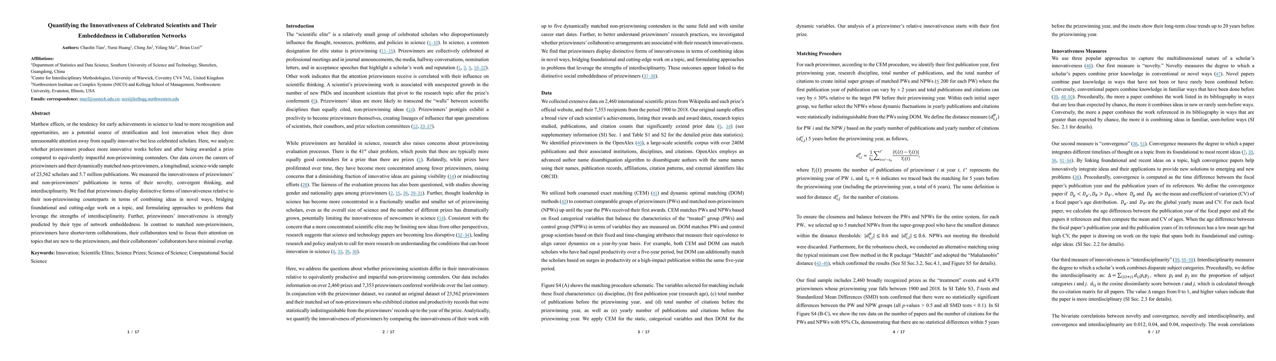 Thumbnail for Quantifying the Innovativeness of Celebrated Scientists and Their
  Embeddedness in Collaboration Networks