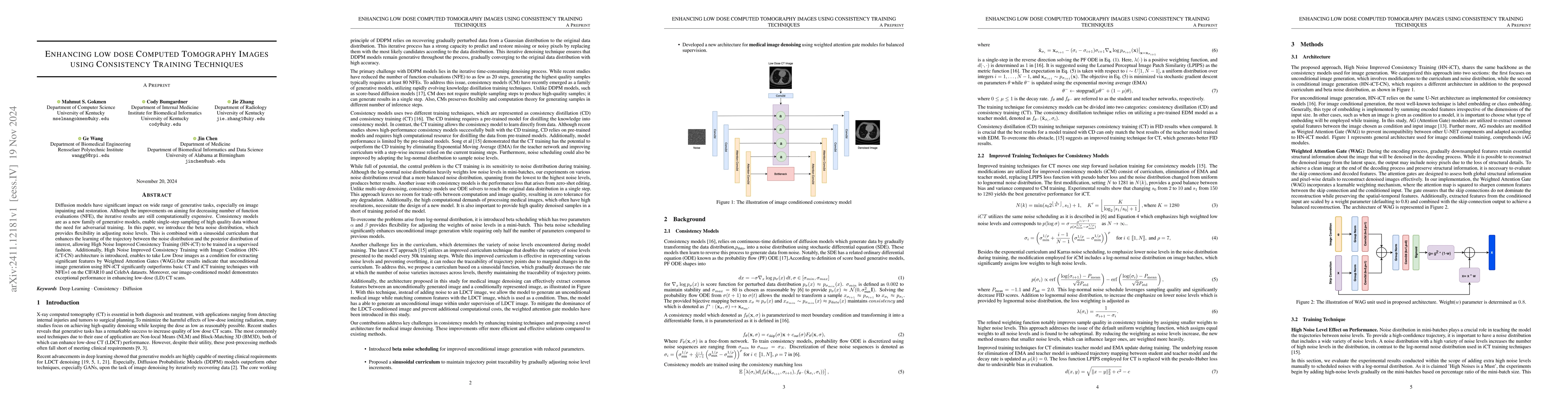 Thumbnail for Enhancing Low Dose Computed Tomography Images Using Consistency Training
  Techniques