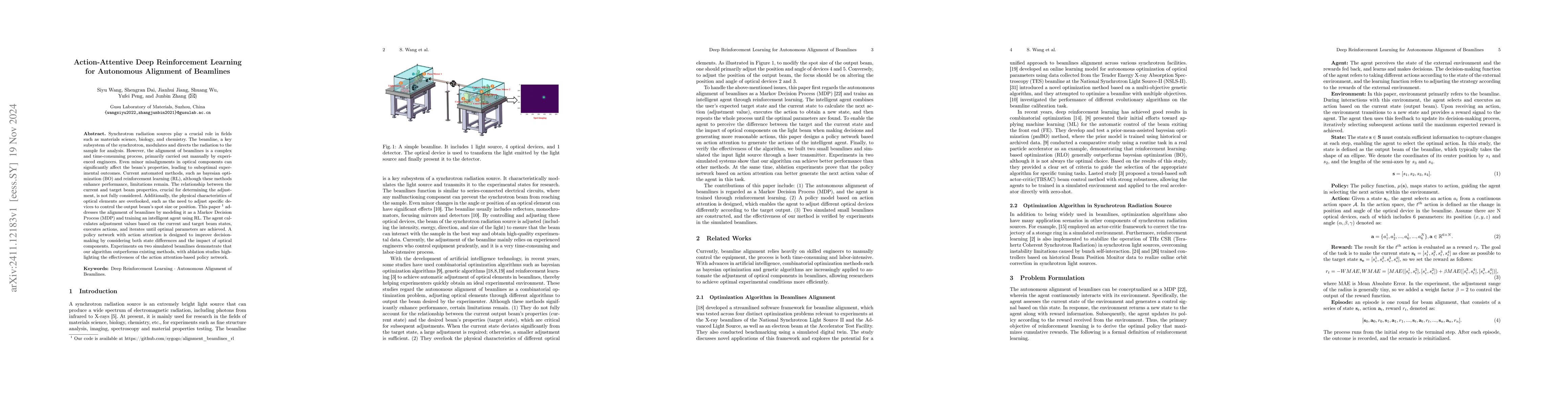 Thumbnail for Action-Attentive Deep Reinforcement Learning for Autonomous Alignment of
  Beamlines